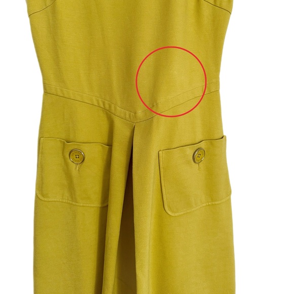 TED BAKER:Harmia pocket mustard yellow jersey dress size 1 - Picture 5 of 12